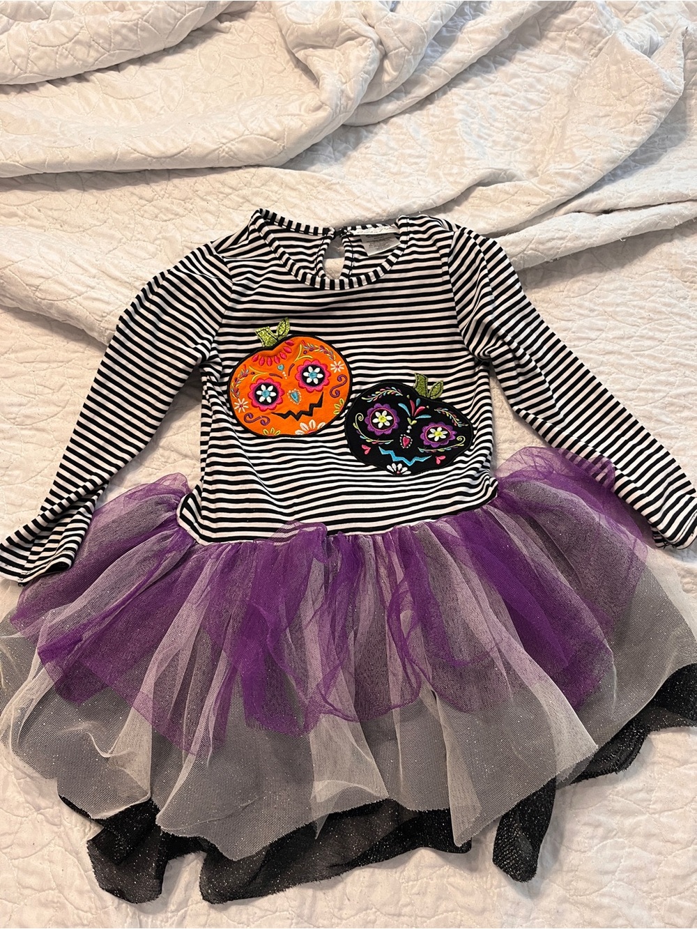 Emily Rose Halloween Sugar Skull Pumpkin Tutu Dress 4T Day of the Dead Sparkle
